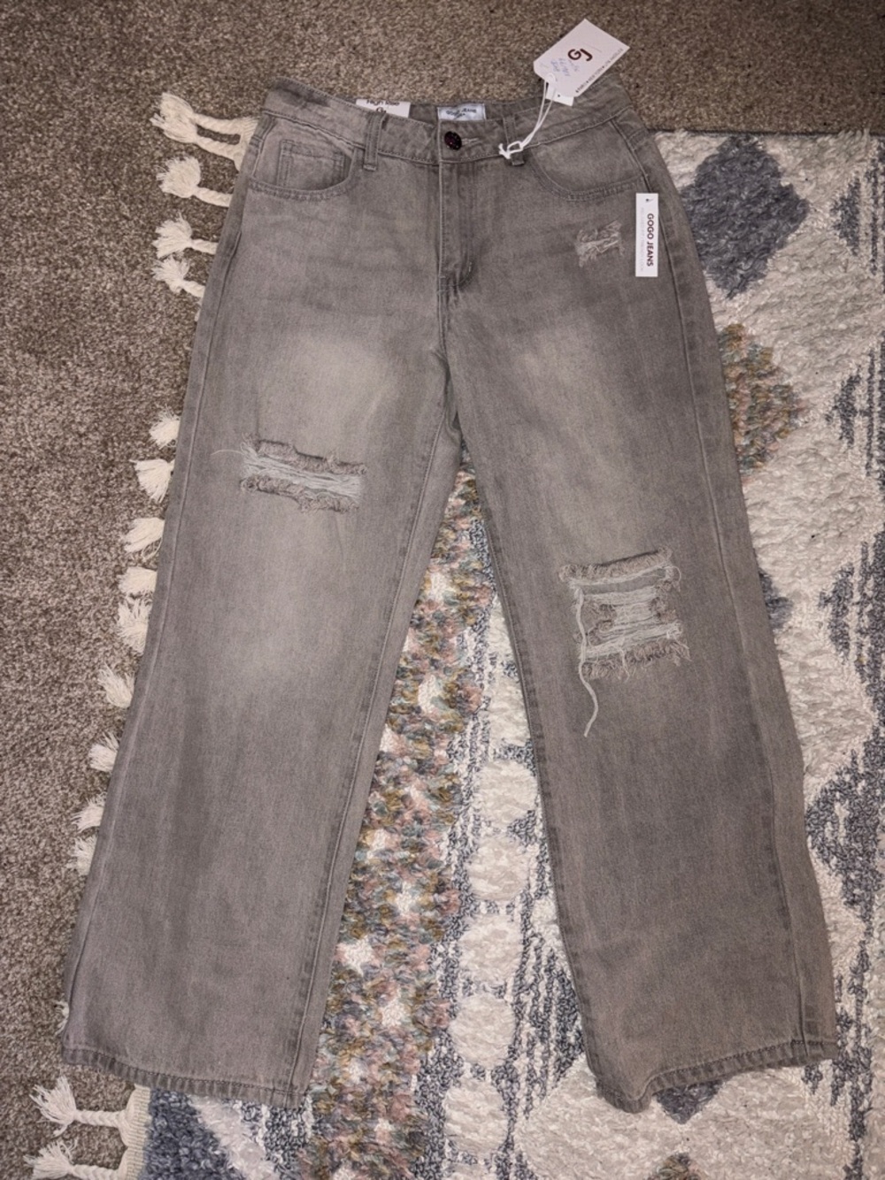 GOGO Jeans Women’s Distressed Grey Relaxed Fit
